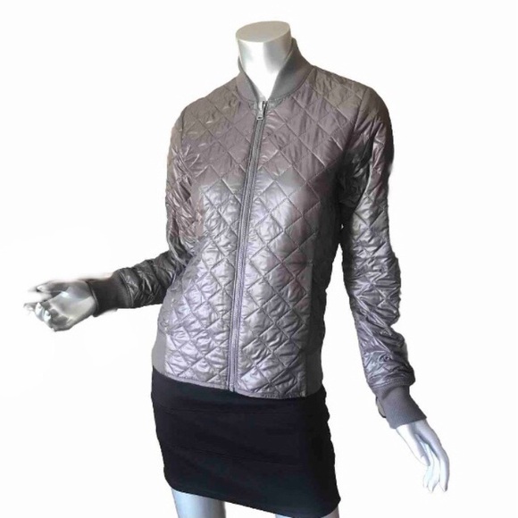 Columbia Omni-Heat Interchange Puffer Bomber Jacket Women’s XS Taupe Grey/Brown - Picture 1 of 16